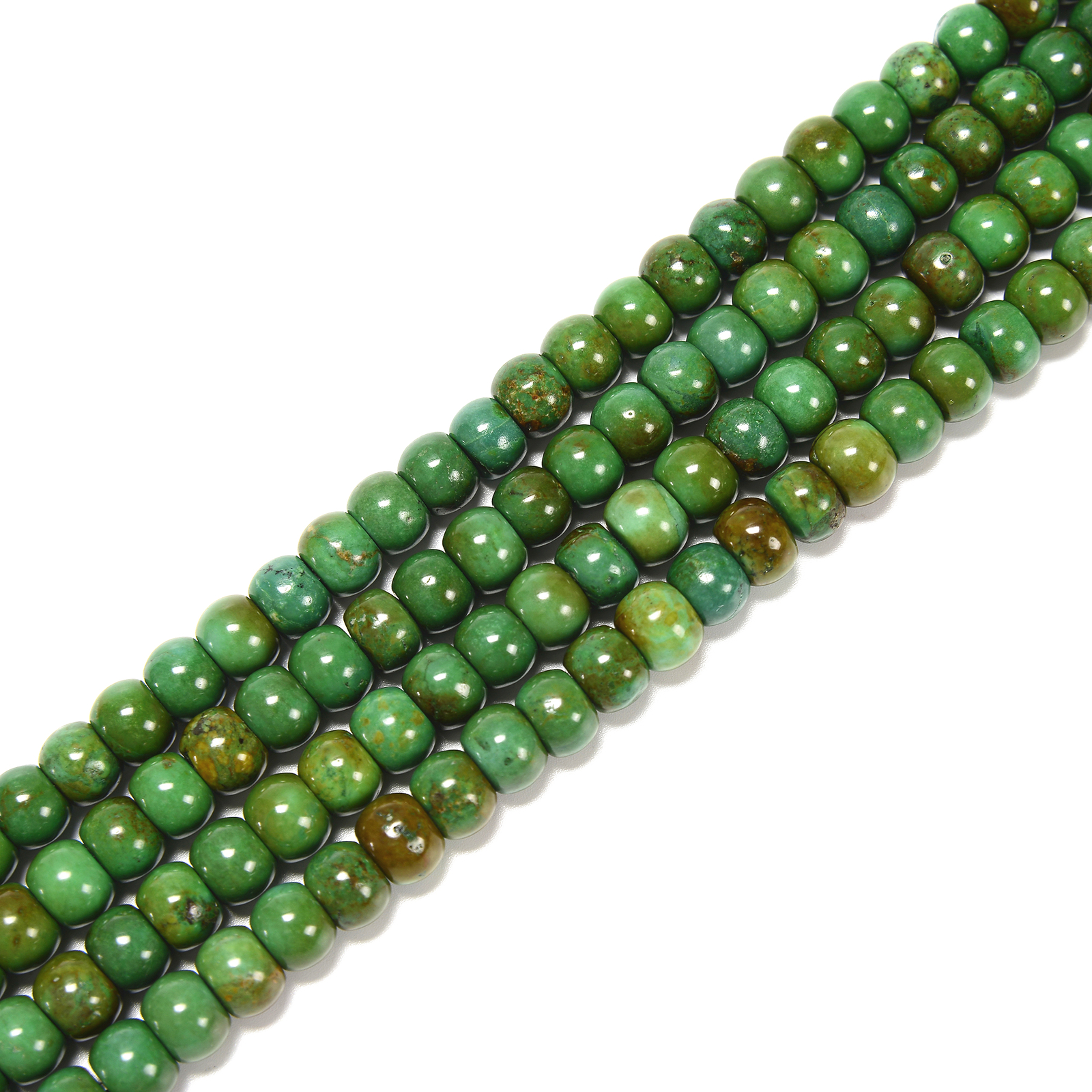 Dark Green Turquoise Smooth Rondelle Beads Size 6x10mm 15.5” Strand (6x10mm)