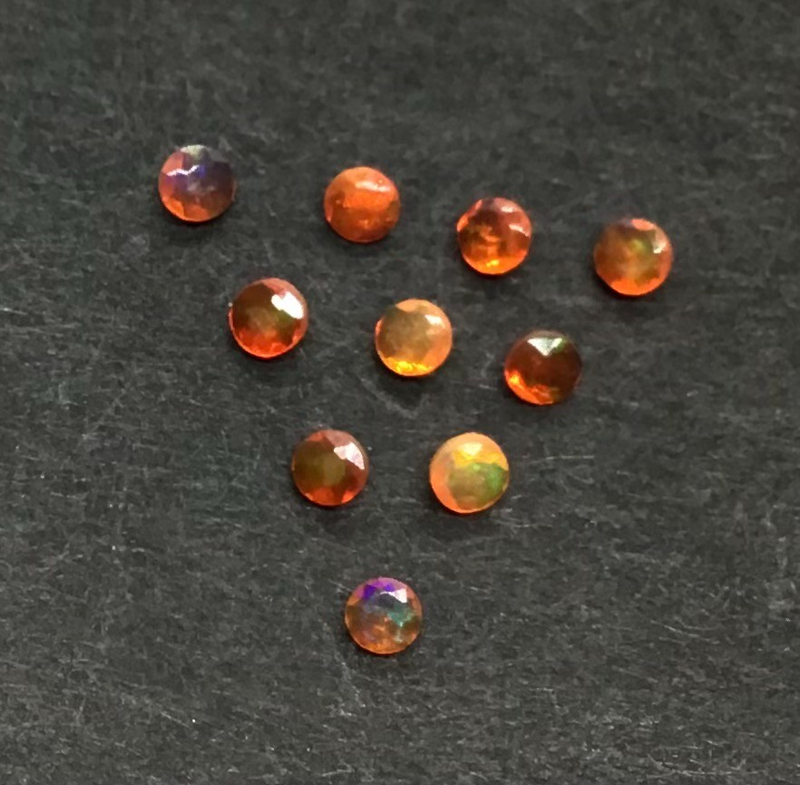 AAA Natural Ethiopian Orange Fire Opal Round Cut Loose Gemstone For All Jewelry