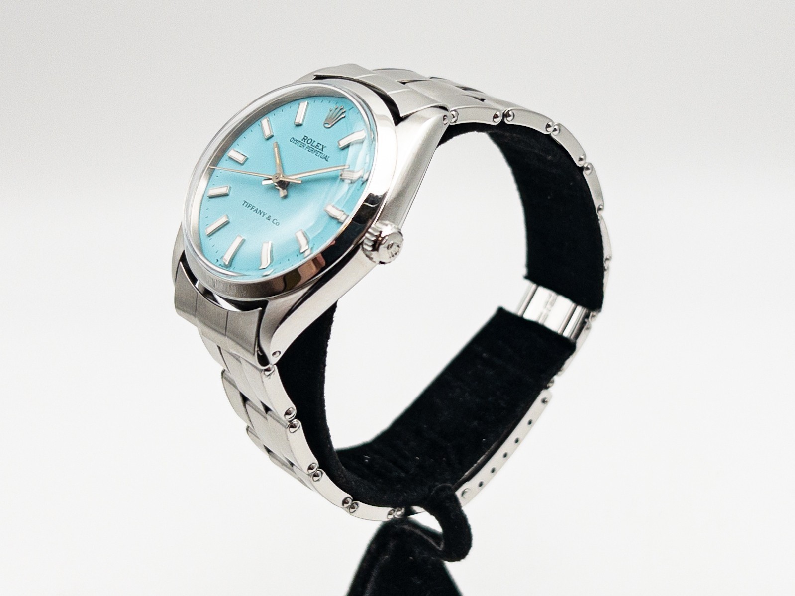 $12,000 34mm ROLEX Oyster Perpetual BLUE Tiffany & Co Mens Ladies Watch SERVICED