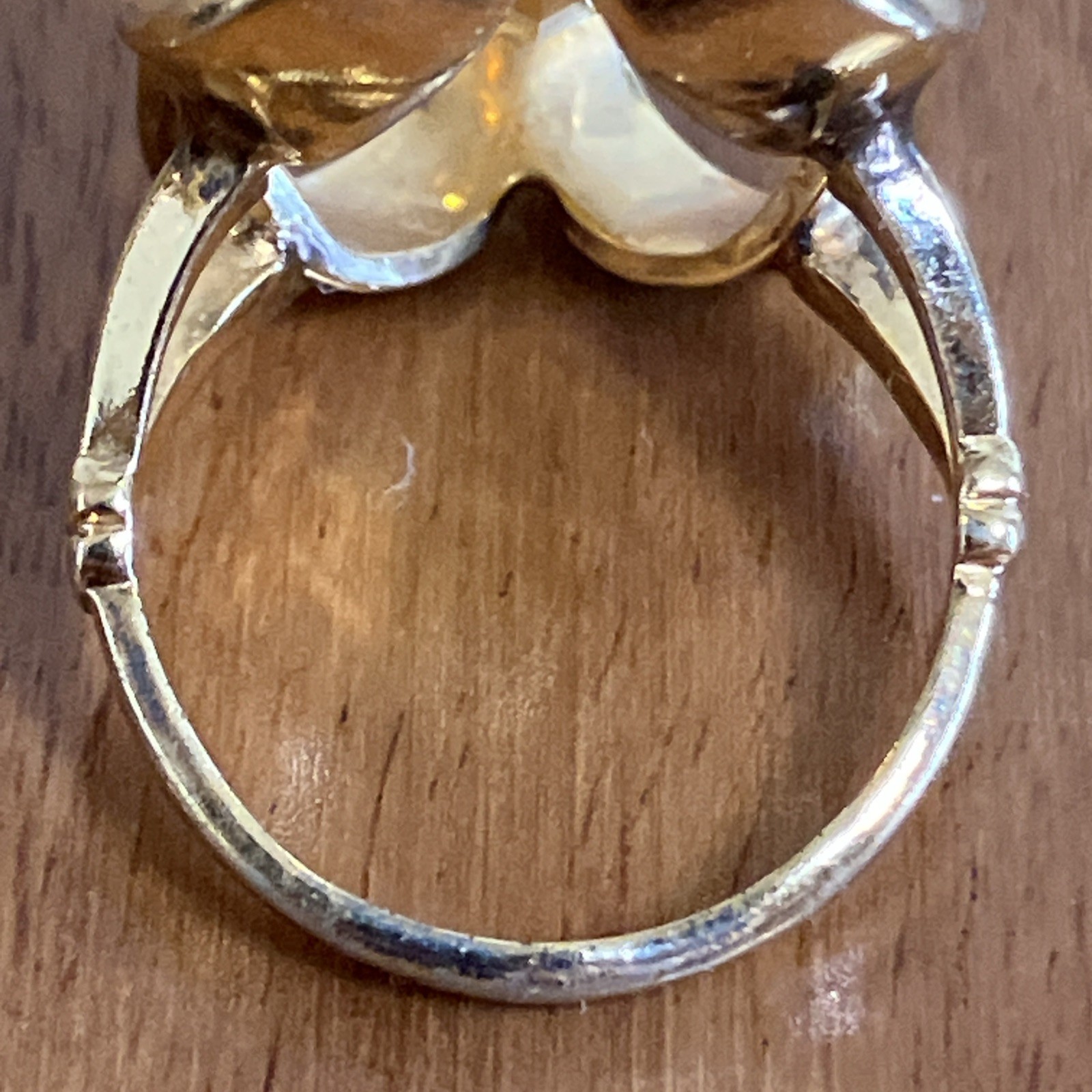 Vintage 18K HGE Gold Plated Cocktail Statement Midi Ring Oval Faux Citrine READ
