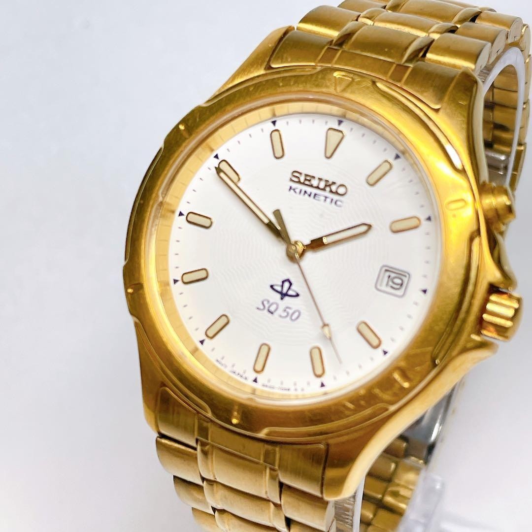 SEIKO KINETIC SQ50 Gold Men’s Watch 172