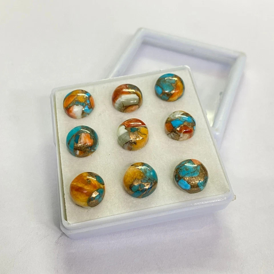 “Smooth” Oyster Copper Turquoise Round Shape Loose Gemstone For Jewelry Making