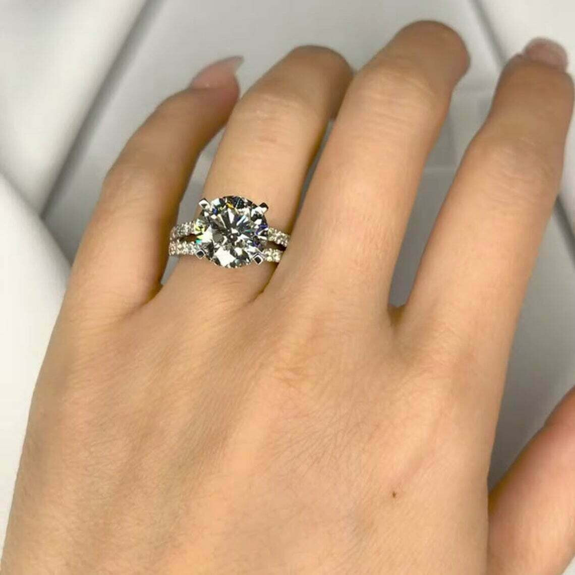 1.50 Ct Lab Created Round Diamond Wedding Ring 14K White Gold Finish