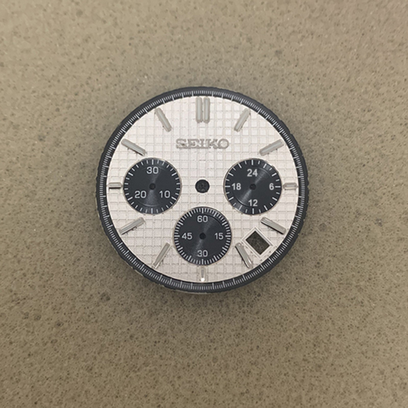 31.8mm Watch Dial Silver Watch Hands Green Luminous for Vk63 Movement