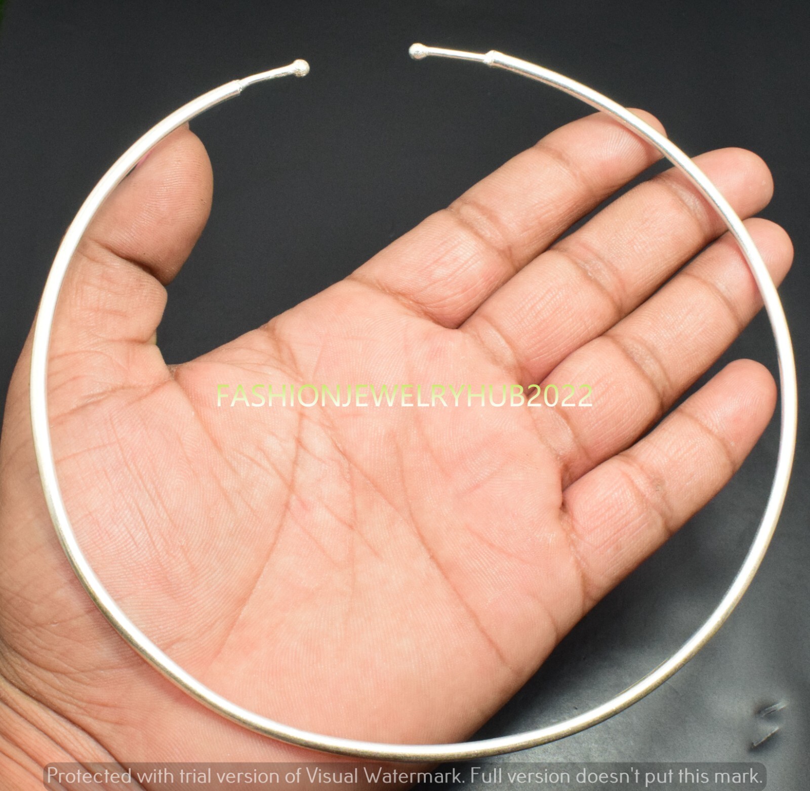 1pcs Choker Collar 925 Sterling Silver Overlay Flexible Easy To Wear Necklace