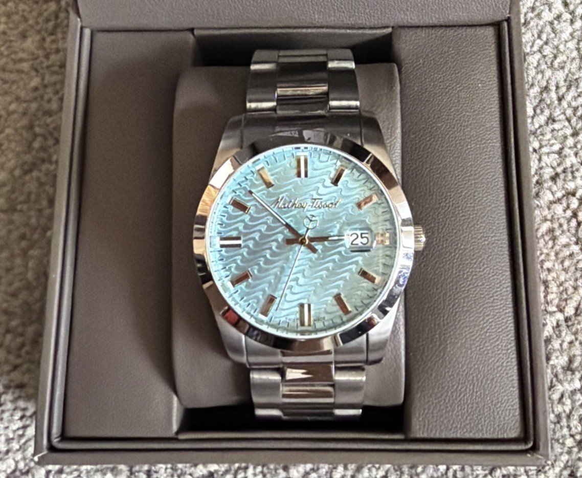 Mathey-Tissot Men’s Mathy I Turquoise Blue Dial Watch H1450 In Box