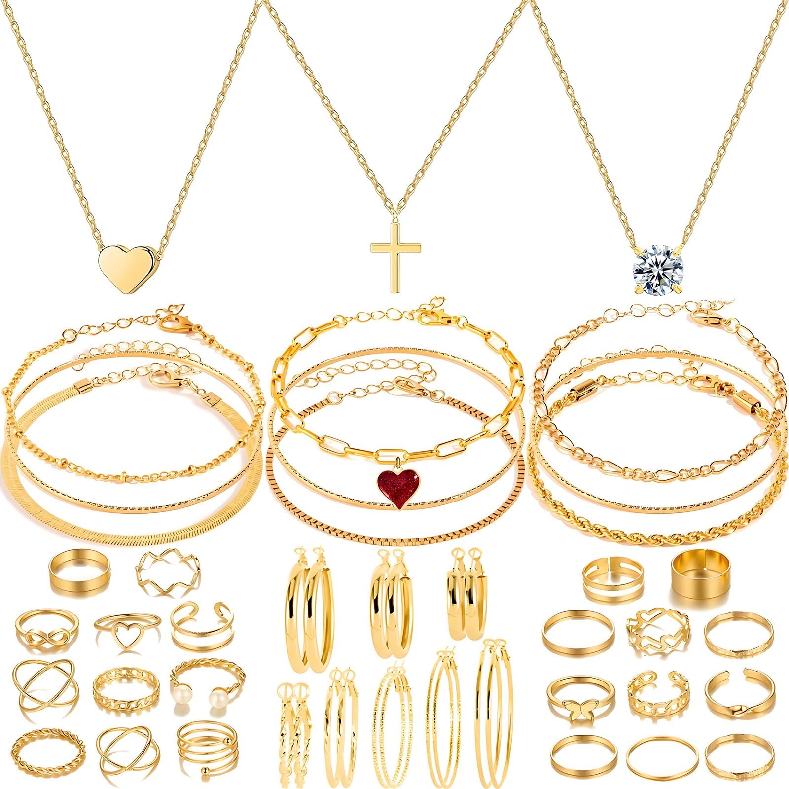 IXNEOP Golden Jewelry Sets for Women Fashion Costume one size, ix004-glod
