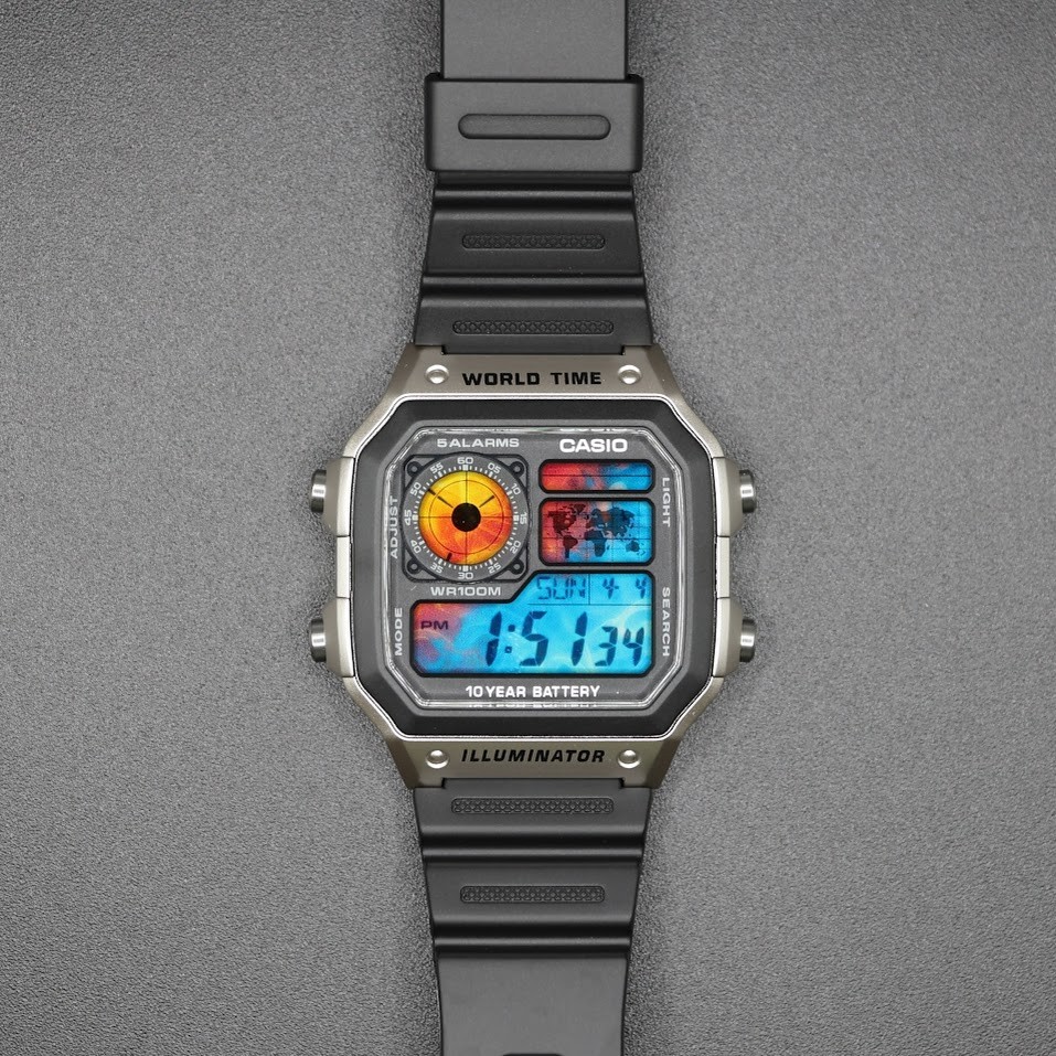 Ice & Fire | CASIO AE-1200WHD Royale | World Time Watch| Mod 🧊🔥