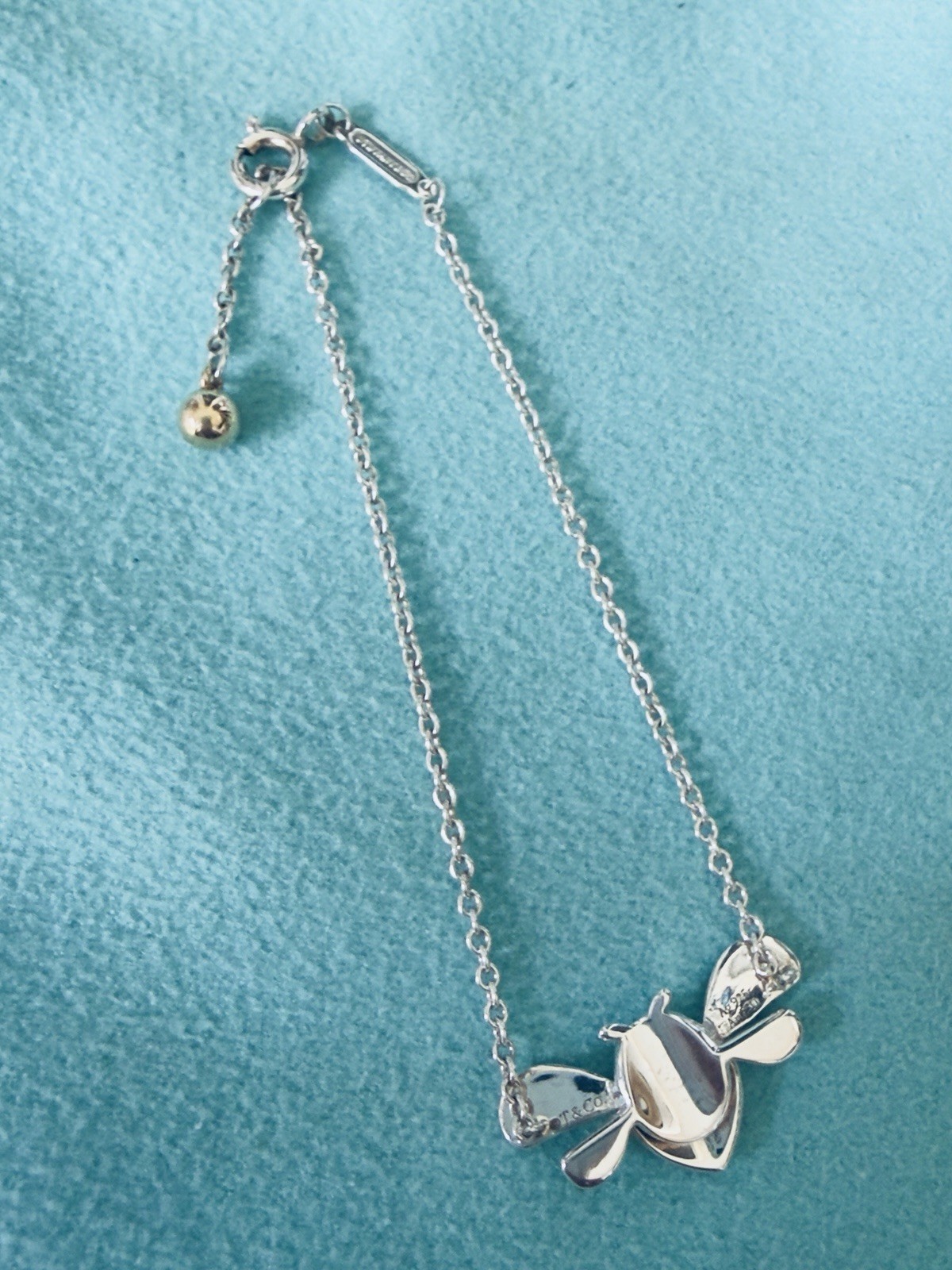 Return to Tiffany & Co. 925 Silver 18K Gold Love Bug Bee 6.3”or 7″ Bracelet