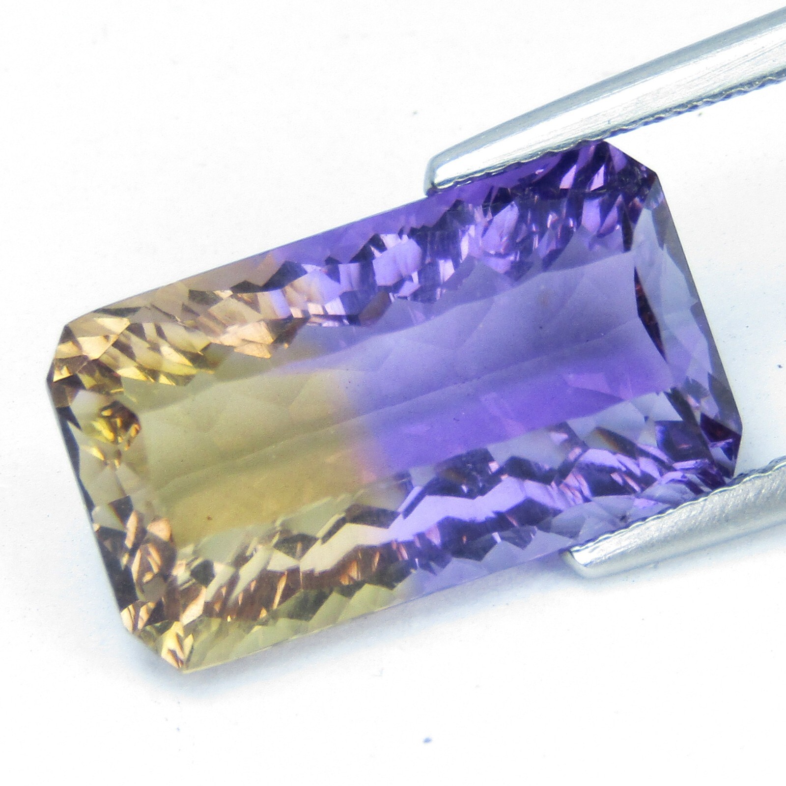 7.55Cts Sparkling Natural Ametrine 15.8x9x6.6mm Laser Cut Loose Bolivia Gemstone