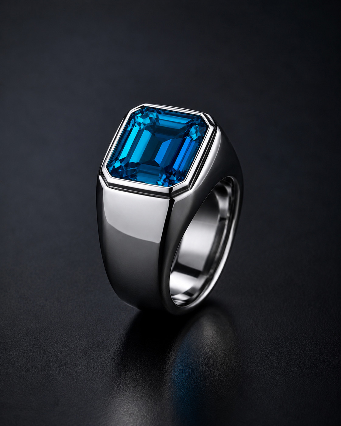 AAAA Blue Topaz Gemstone With 925 Sterling Silver Men’s Ring Wedding Gift ST3828
