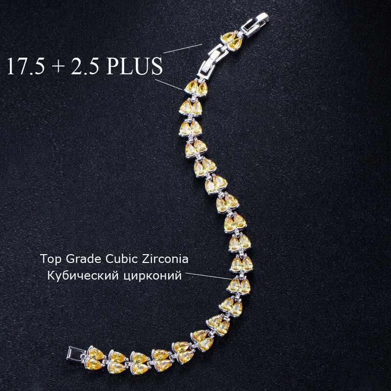 Silver Plated Cubic Zirconia Red Two line Drop Tennis Bracelet for Women Jewelry