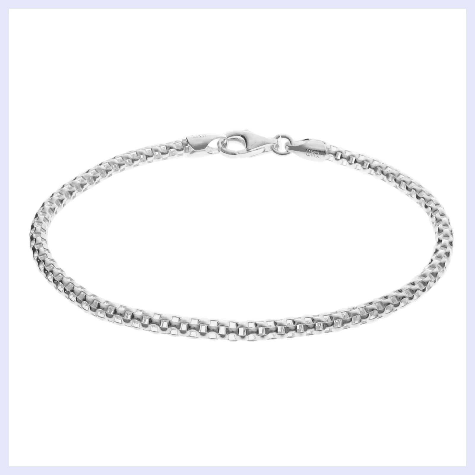 Sterling Silver 3mm Popcorn Chain European Bead Charm Bracelet 7″ 7.5″ 8″ 8.5″