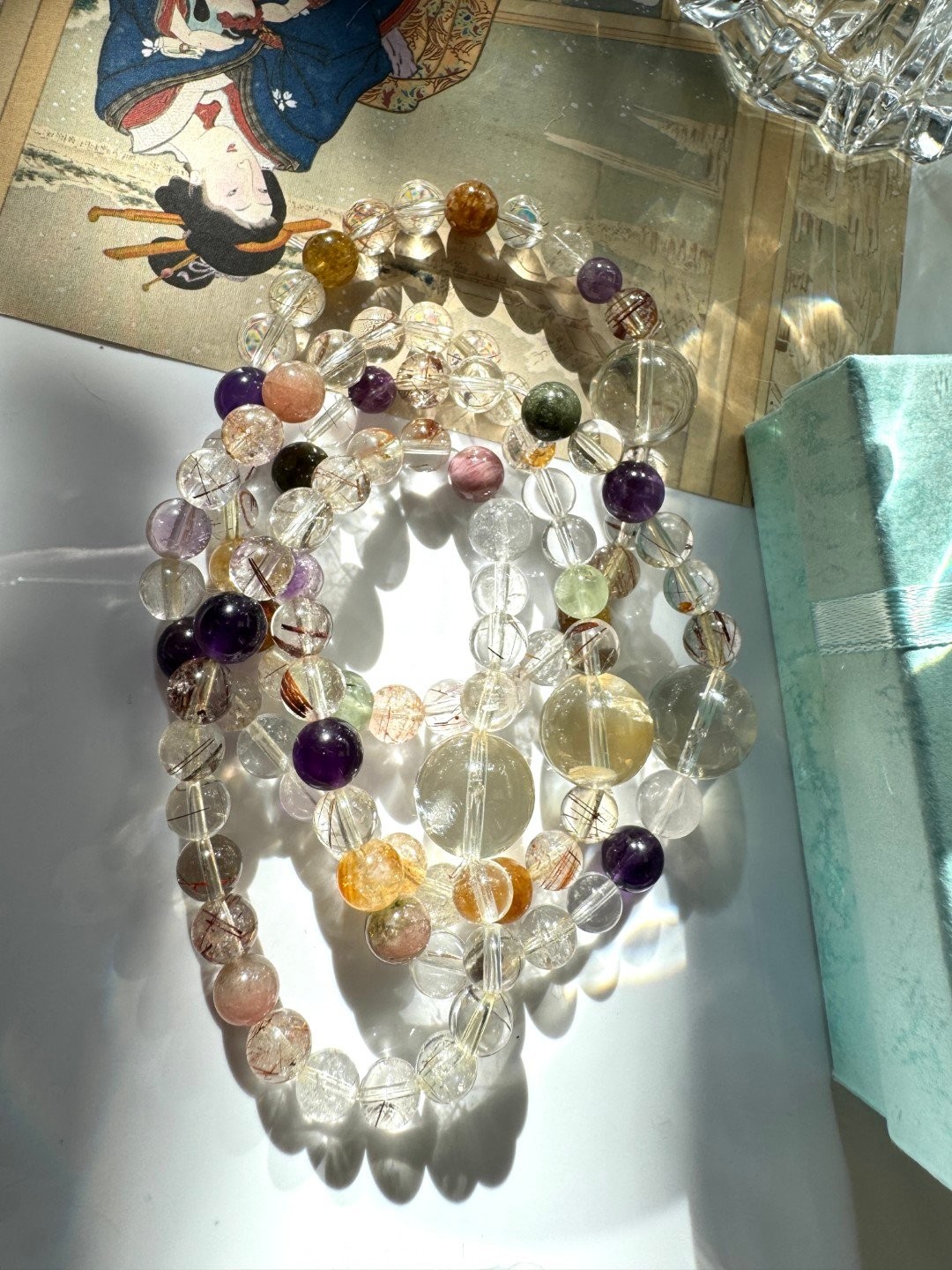 MultiGemstone Quartz Crystal Vibrant Energy and Harmony