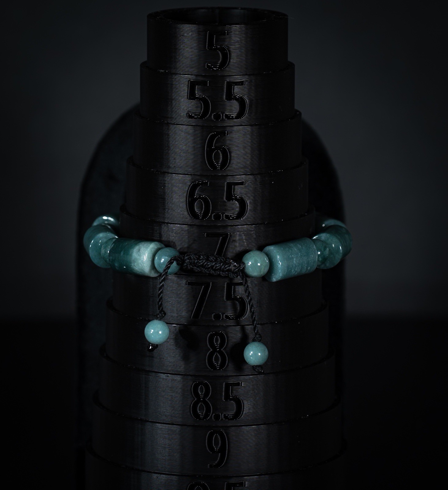 14×10 Jade Tube Bead Stretch Bracelet, Handcrafted Bracelet Cord Adjustable