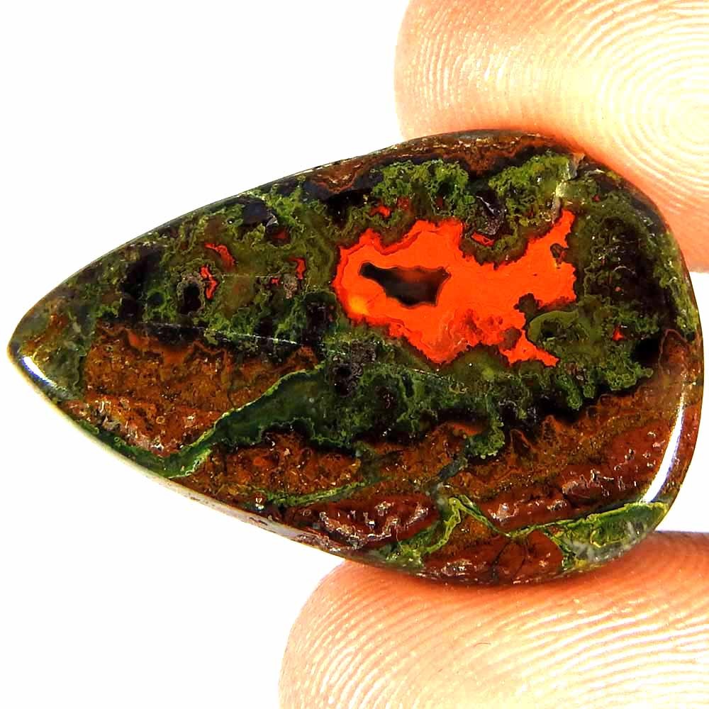 30.10 Ct Natural Morocco Seam Agate Pear Cabochon Loose Gemstone