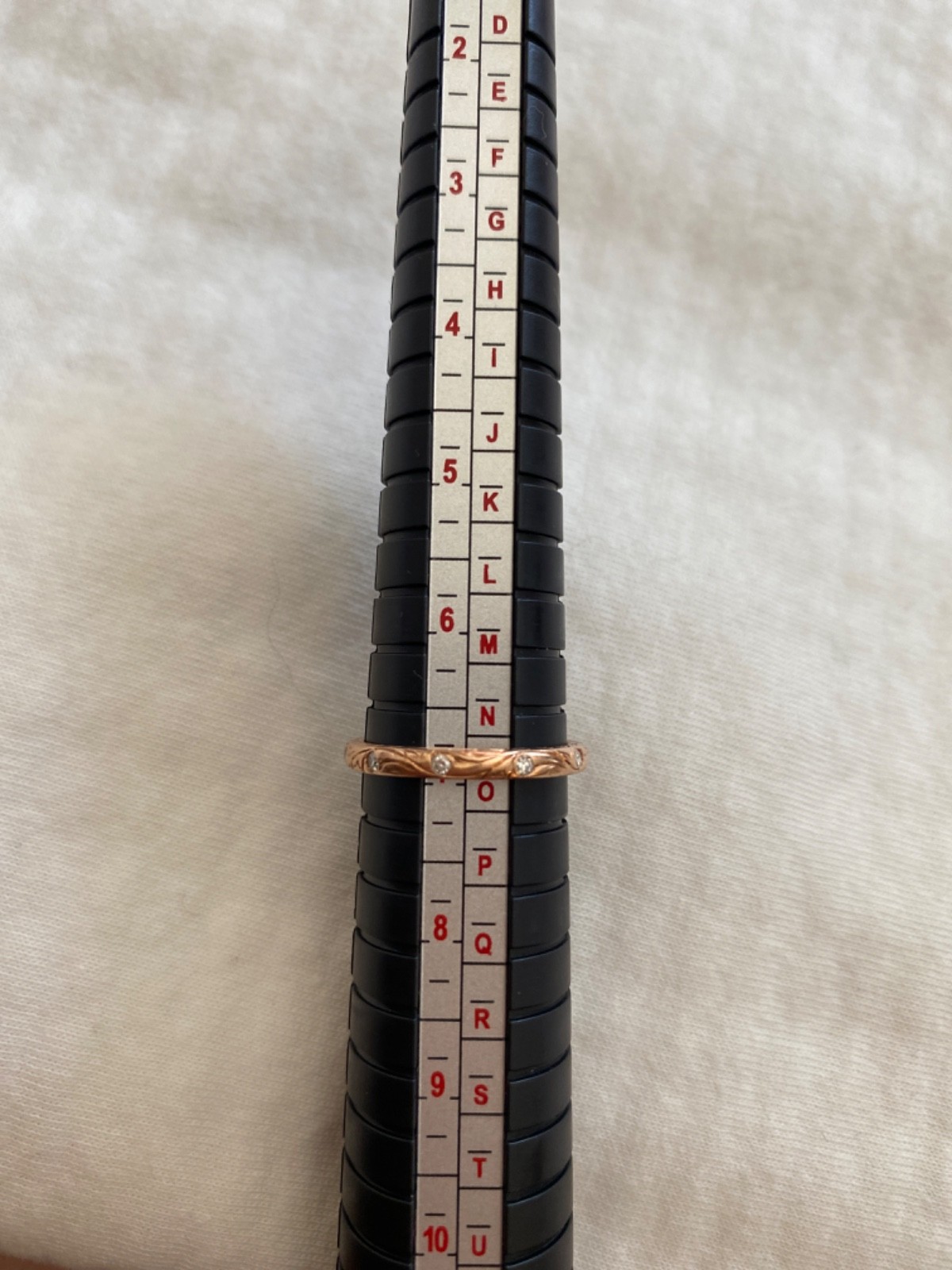 14k rose gold diamond ladies wedding band scroll carved whitehouse brothers sz 7