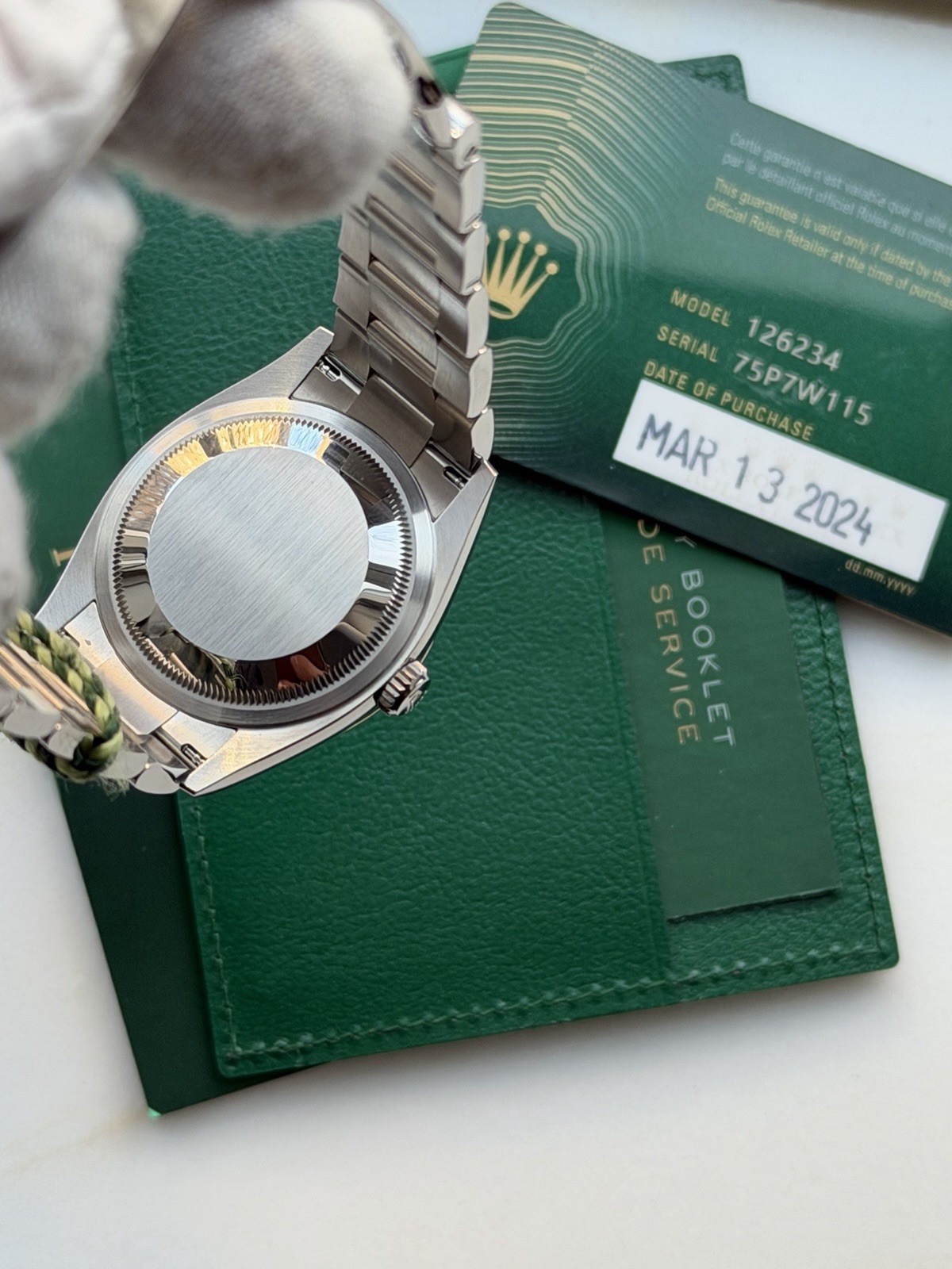 2024 Rolex Datejust 126234 Fluted 18k Gold Bezel Oyster Bracelet W/ Papers
