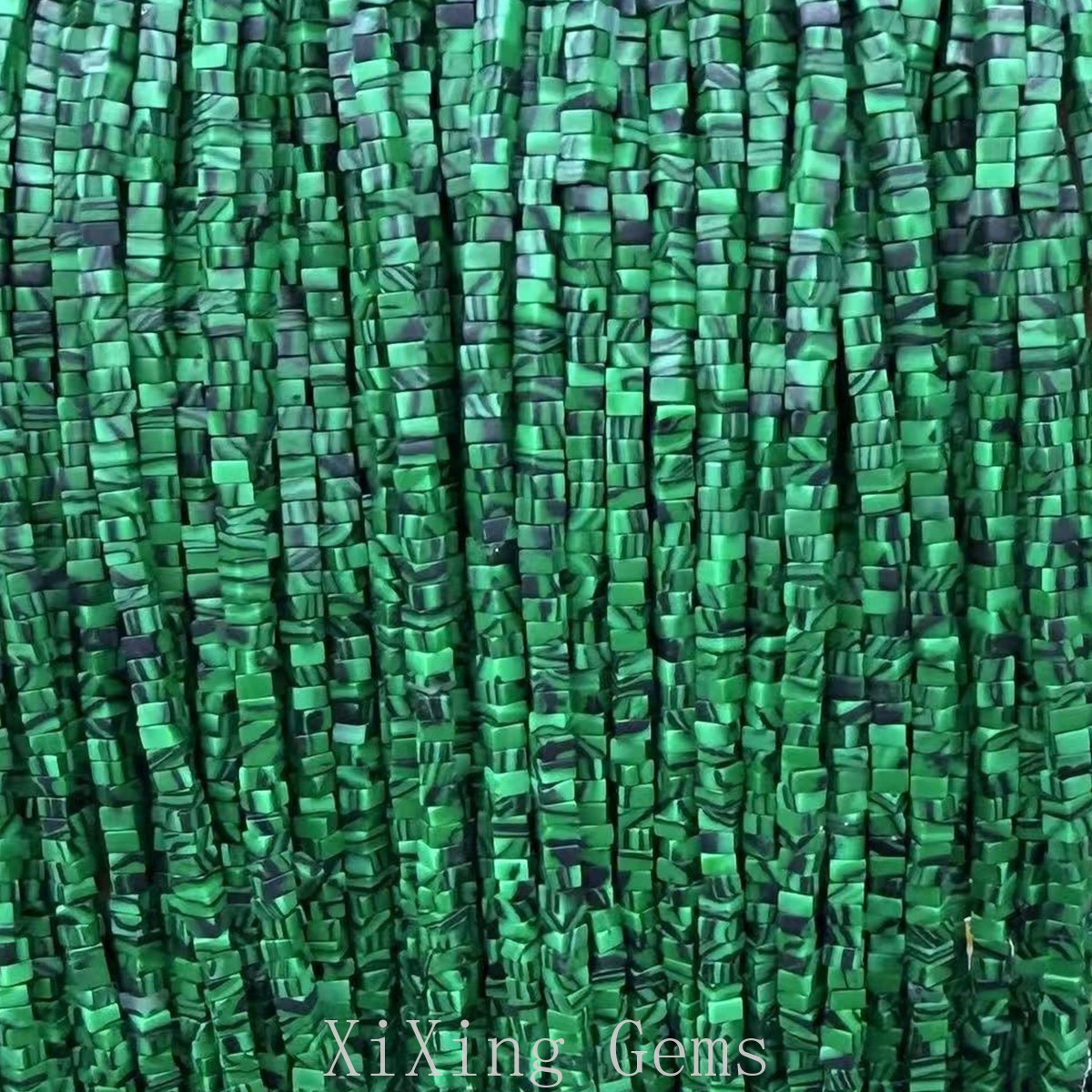 1x2mm Synthesis Malachite Flat Square Disc Spacer Beads for Jewelry Making DIY