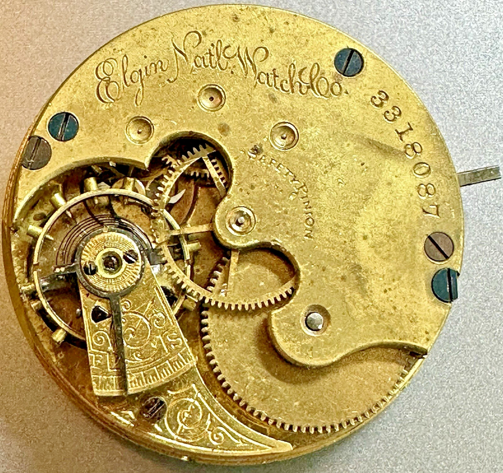 * 1889 ELGIN 6S Gr. 95 M. 1 7J HC LS POCKET WATCH MOVEMENT To Fix N60