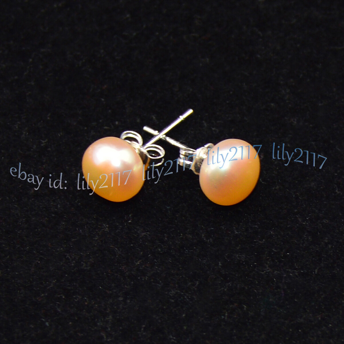 Wholesale Natural Genuine Akoya Freshwater Pearl Silver Stud Earrings AAA