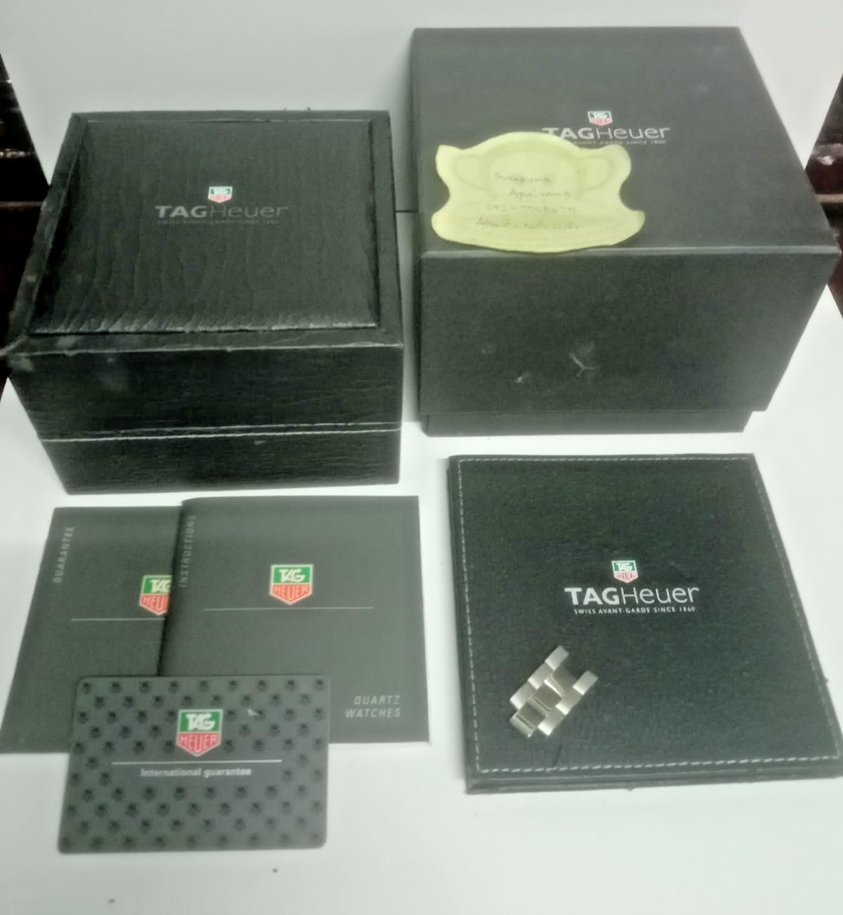 Genuine TAG Heuer Watch Box Black Box & Booklet & Card & Watch Strap Joint Used