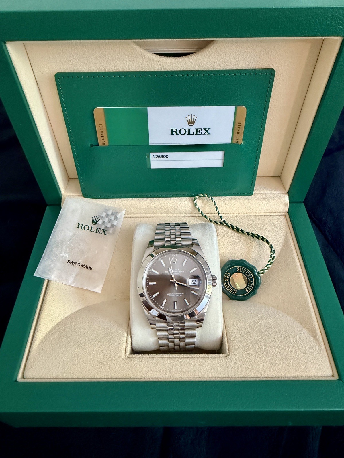 Rolex Datejust 126300 41MM Automatic Grey Jubilee 2019