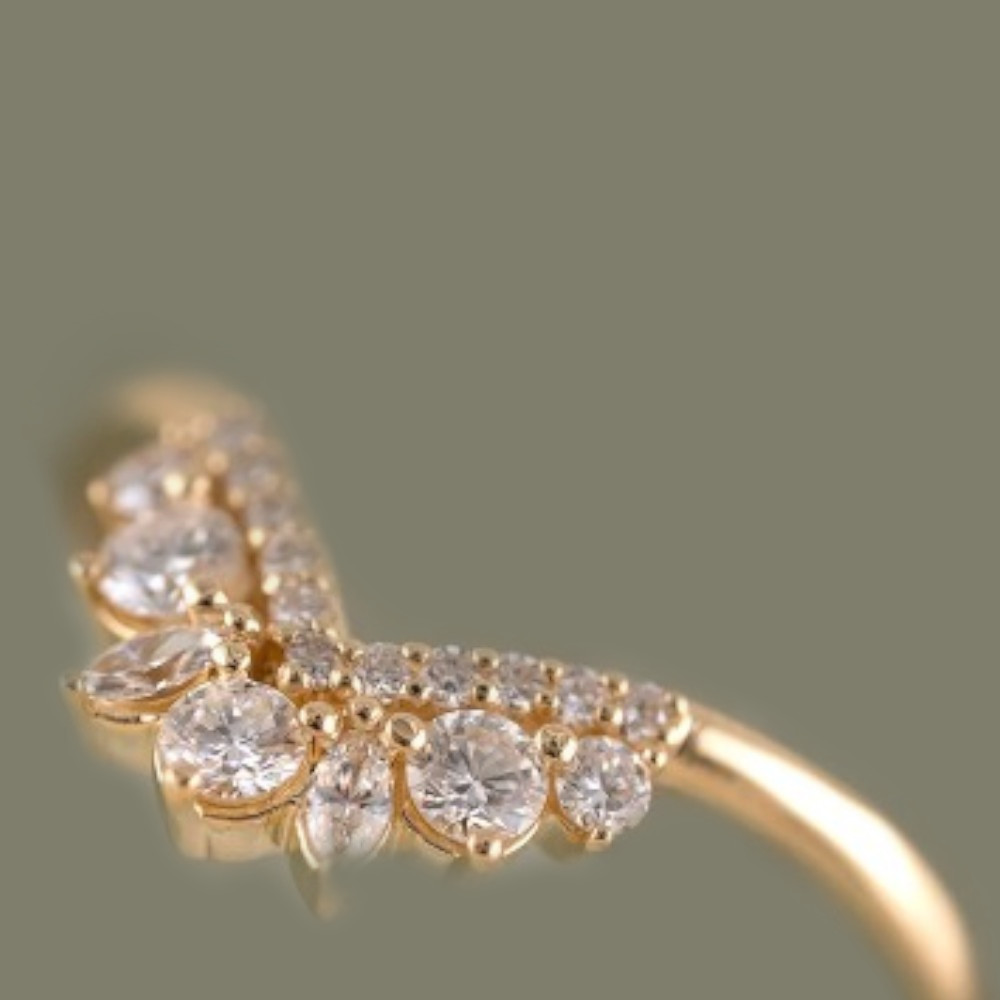 14K Yellow Gold Lab Grown Diamond CVD Round Cut 0.35 Carat Engagement 1.8MM