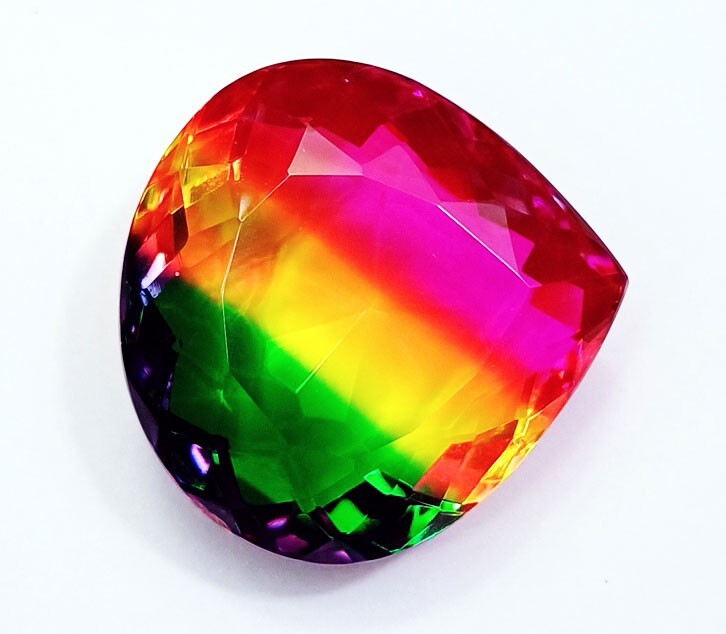Pear Cut Watermelon Tourmaline Certified Loose Gemstone 97.70 Ct With Free Gift