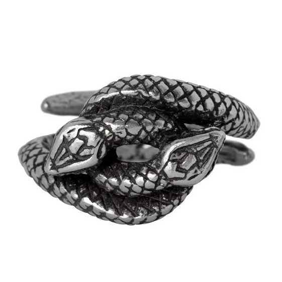 Alchemy Gothic Consprimus Ring Double Snakes Goth Punk Biker Unisex Pewter R259