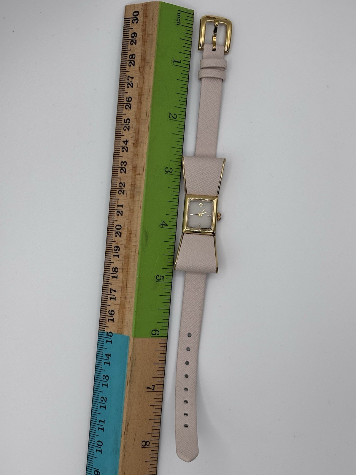 Kate Spade Bow Shape Watch, Ivory, Saffiano Leather/Gold, Kenmare Working