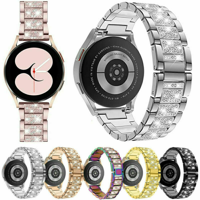 Metal Strap Band Bling PC Case Cover For Samsung Galaxy Watch 4 5 6 7 40mm 44mm