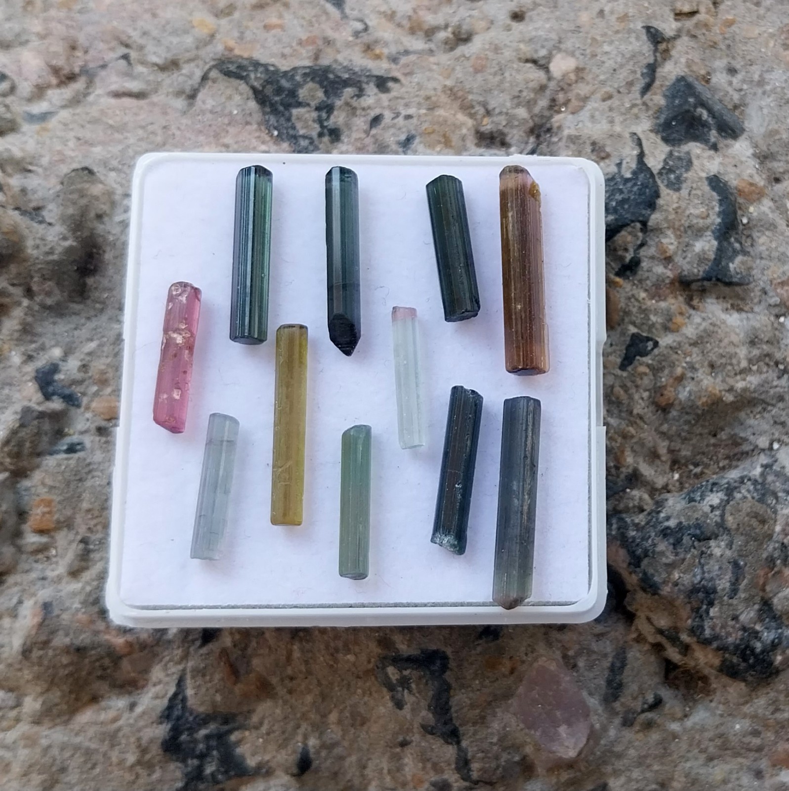 24 Ct 15 to 21 MM Natural Multi Color Tourmaline Raw Rough Pencil 11 Piece Lot