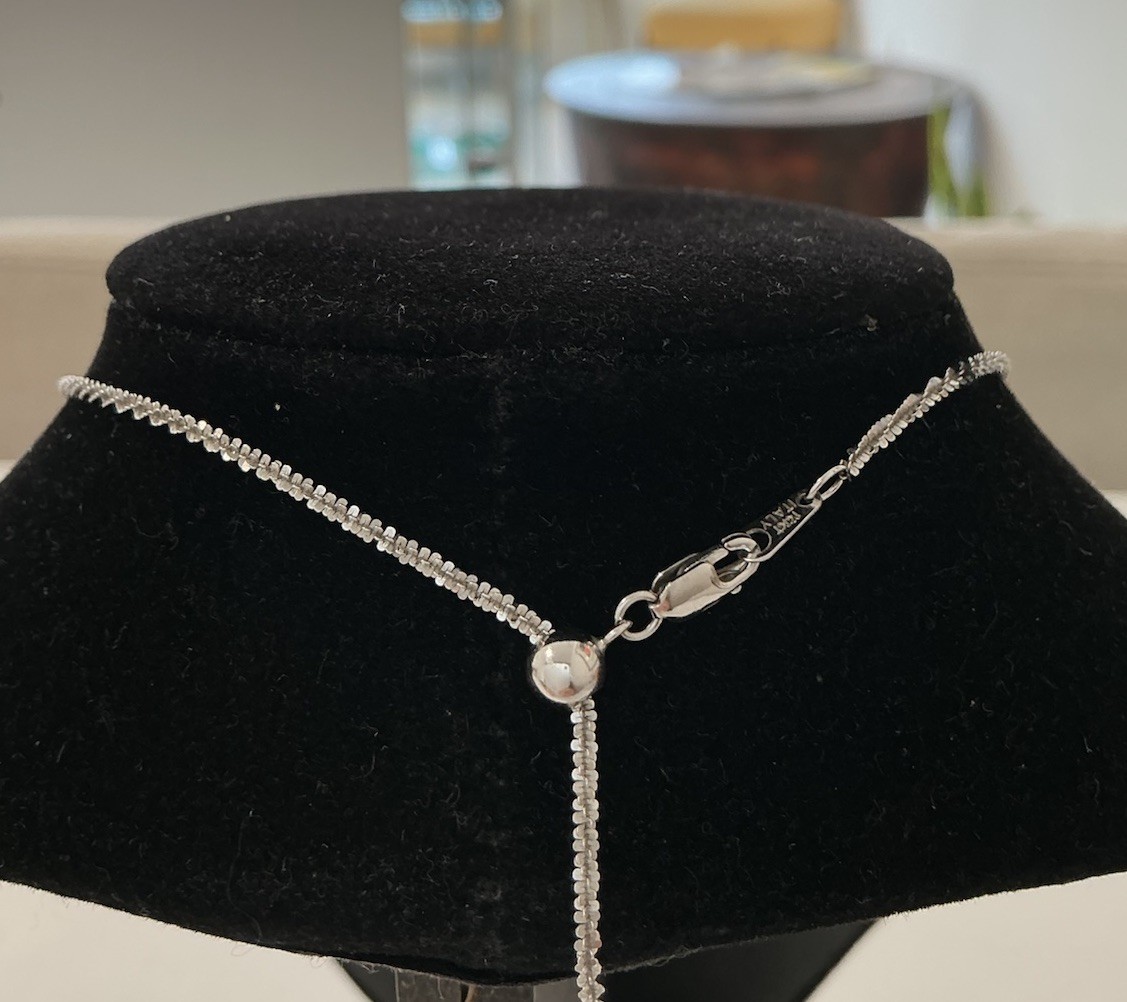 14k White Gold Diamond Medallion Pendant