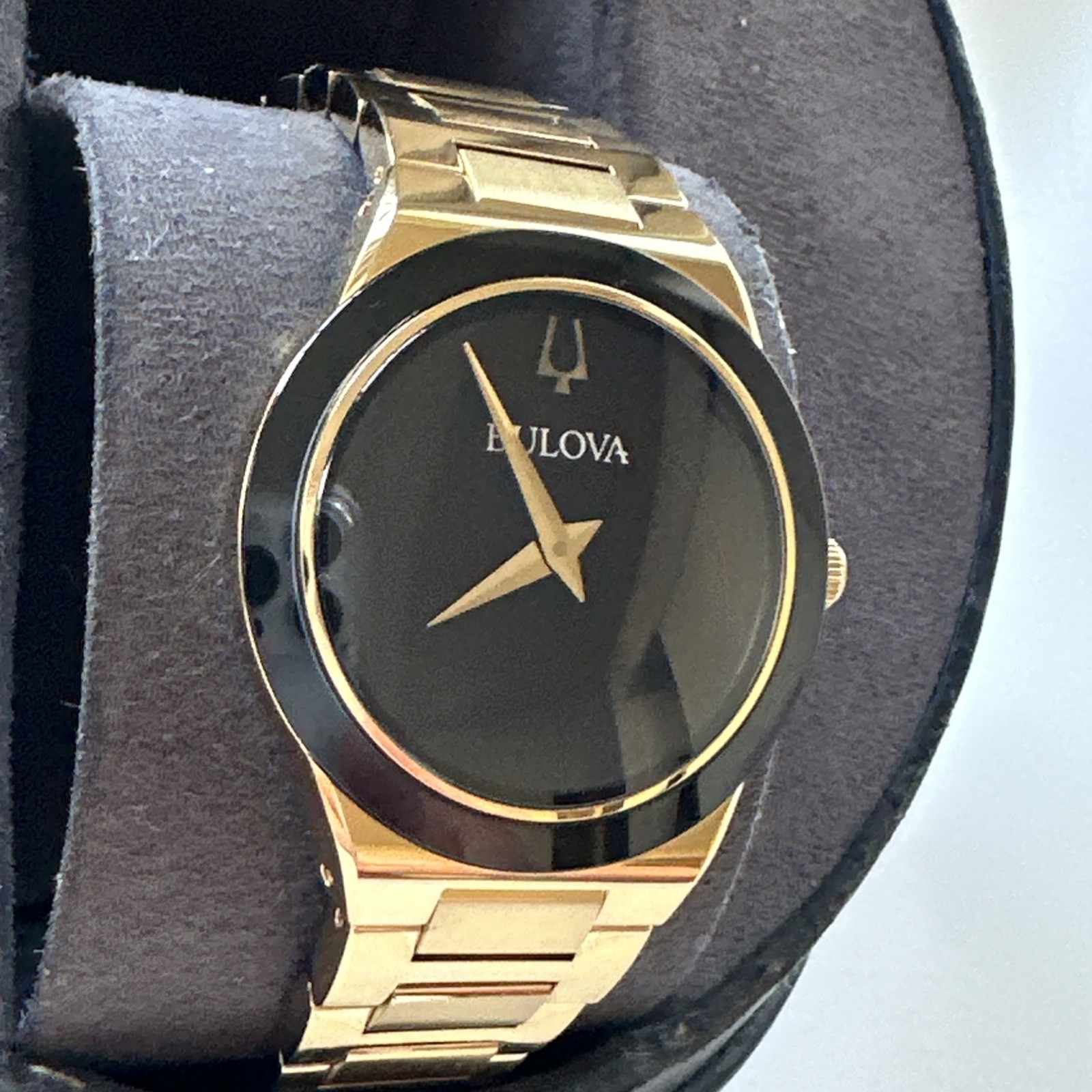 Bulova Men’s Modern Slim Movement Quartz Gold Stainless Steel Watch 41 MM 97A183
