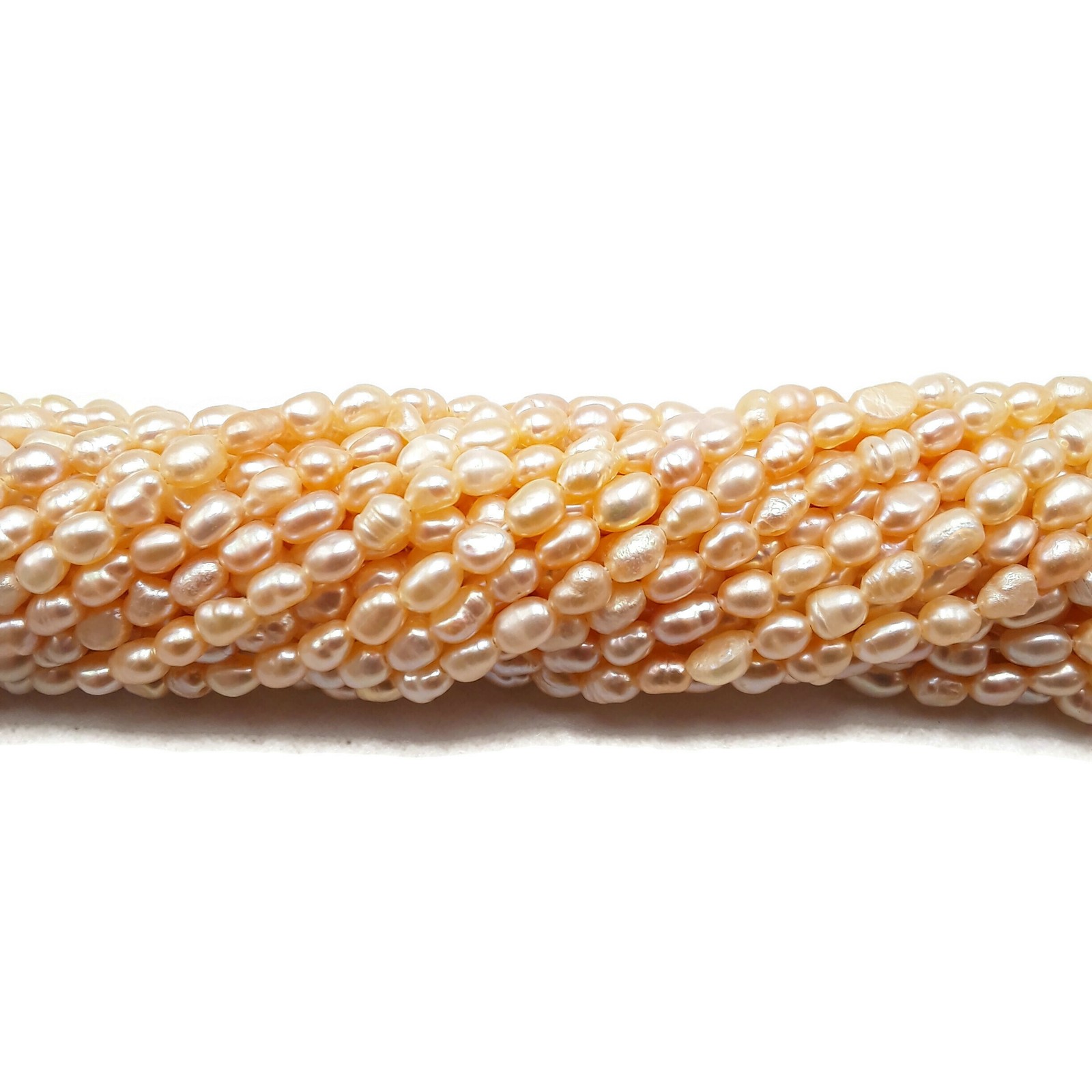 Peach Pink Fresh Water Pearl Keshi Rice Nugget Beads 4x5mm 15.5″ Strand (4x5mm)