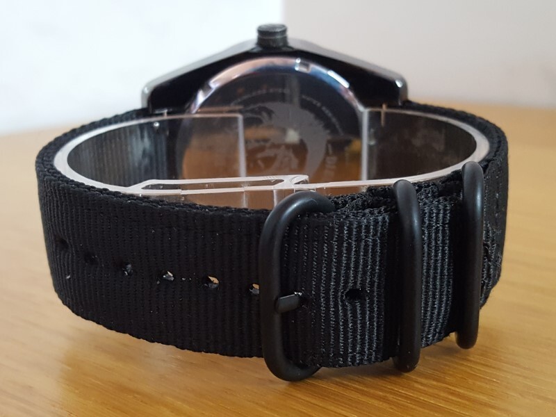 Mens Black Steel XL Diesel DZ1598 Military Style Midnight Blue Analog Watch