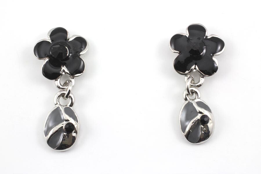 Smokey Fancy Austrian Rhinestone Crystal Wave Necklace Earrings Set A 48505
