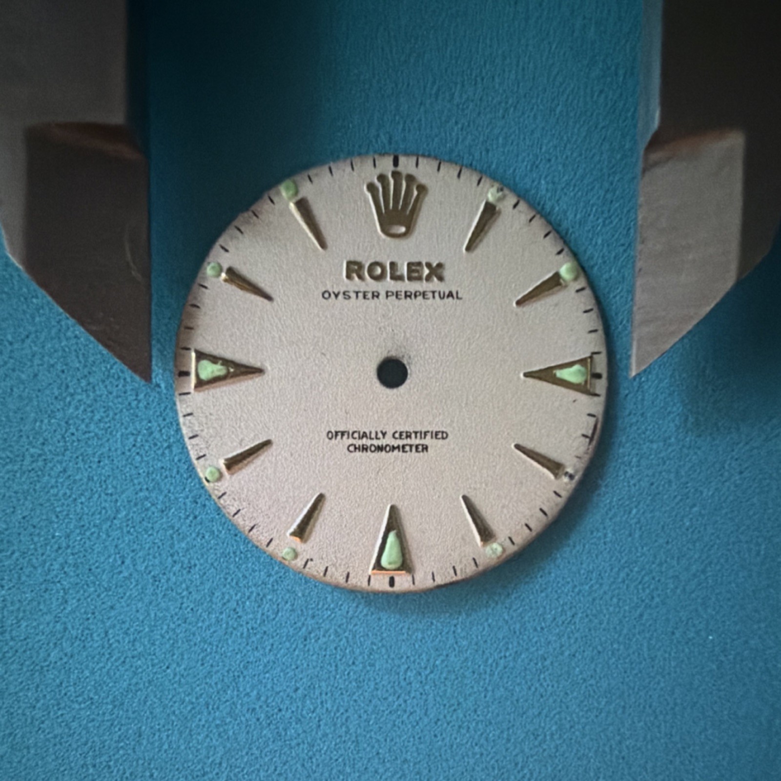 Vintage Rolex Oyster Perpetual Dial Silver Non-Numeric Hour Markers, Bright Lume