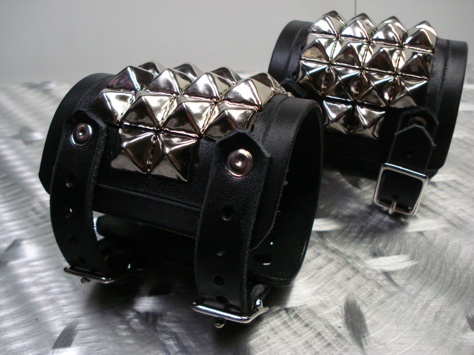 LEATHER STUDED BRACELETS. DEATH METAL (MDLB0219)….. ENGORGED’S