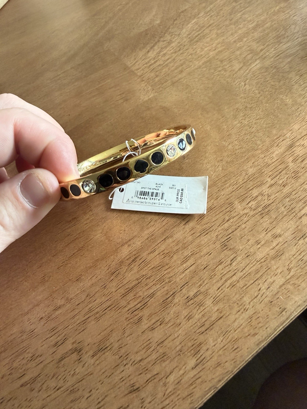 Kate Spade Bracelet Bangle “Spot the Spade” Gold Tone Bracelet