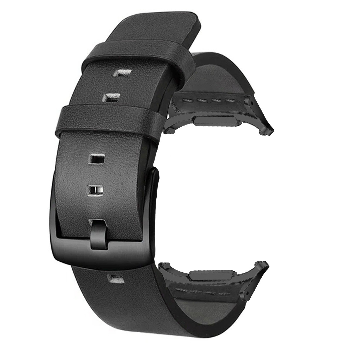 Leather Solid Watch Band with Metal Connectors for Samsung Galaxy Ultra 22mm