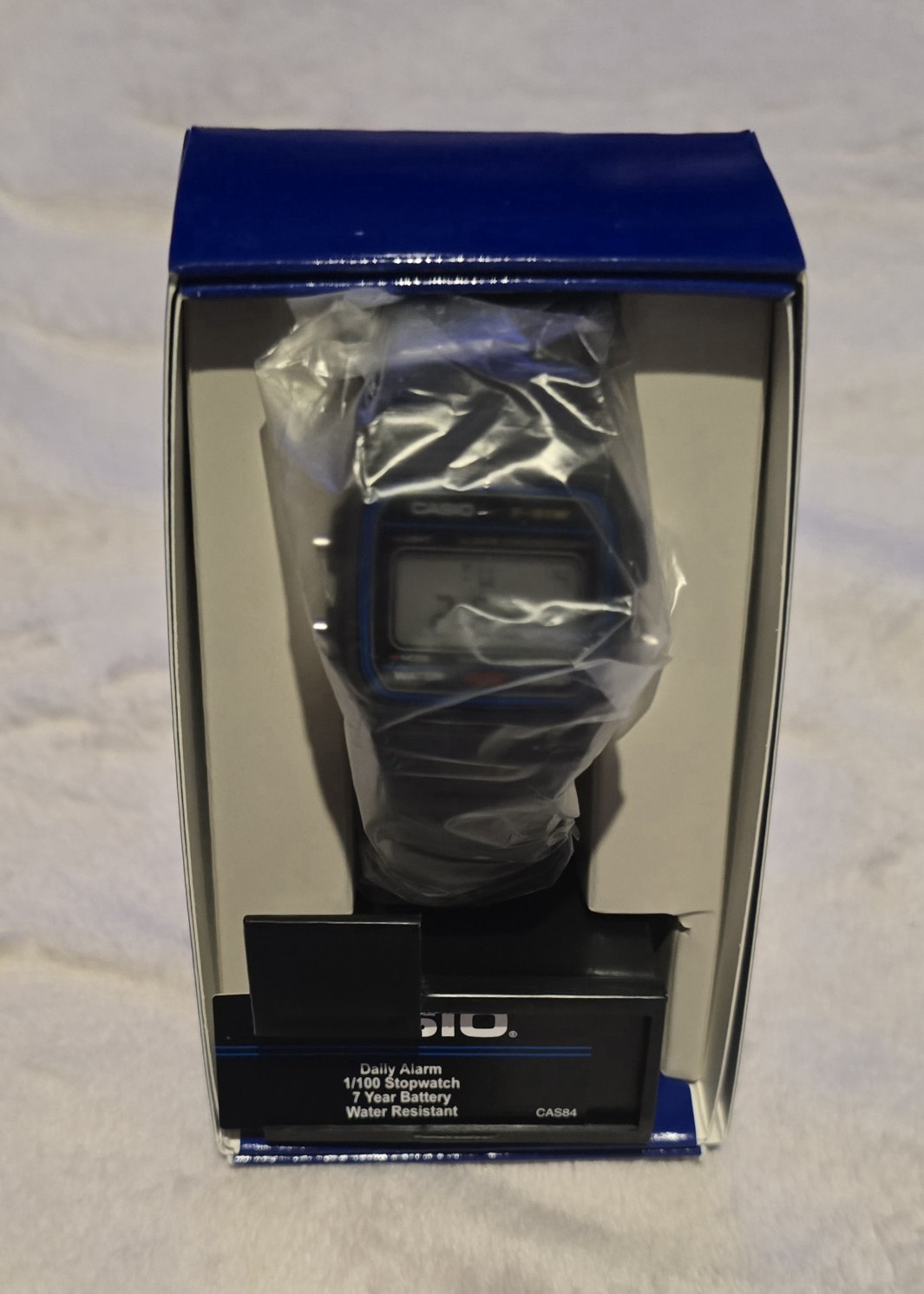 Casio F-91W Digital Quartz Alarm/Stopwatch Water Resistant Black Resin Box