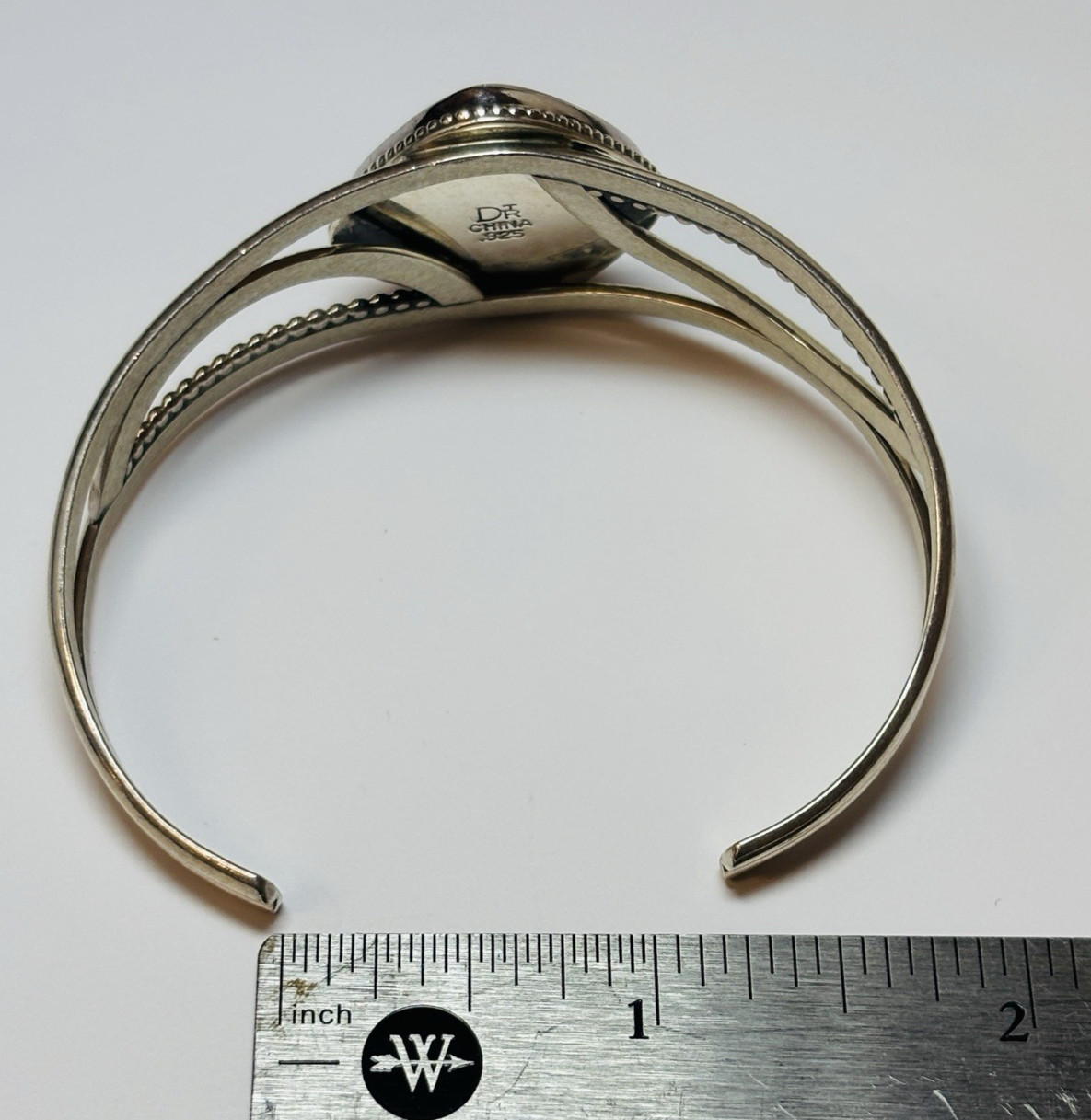 Jay King DTR Sterling Silver Agate Cuff Bracelet 6.75 in – .83