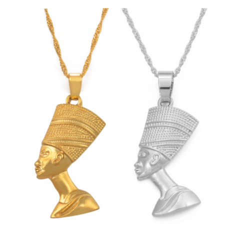 Fashion Jewelry Necklace Egyptian Queen Nefertiti Pendant Gold Silver Color 88A4