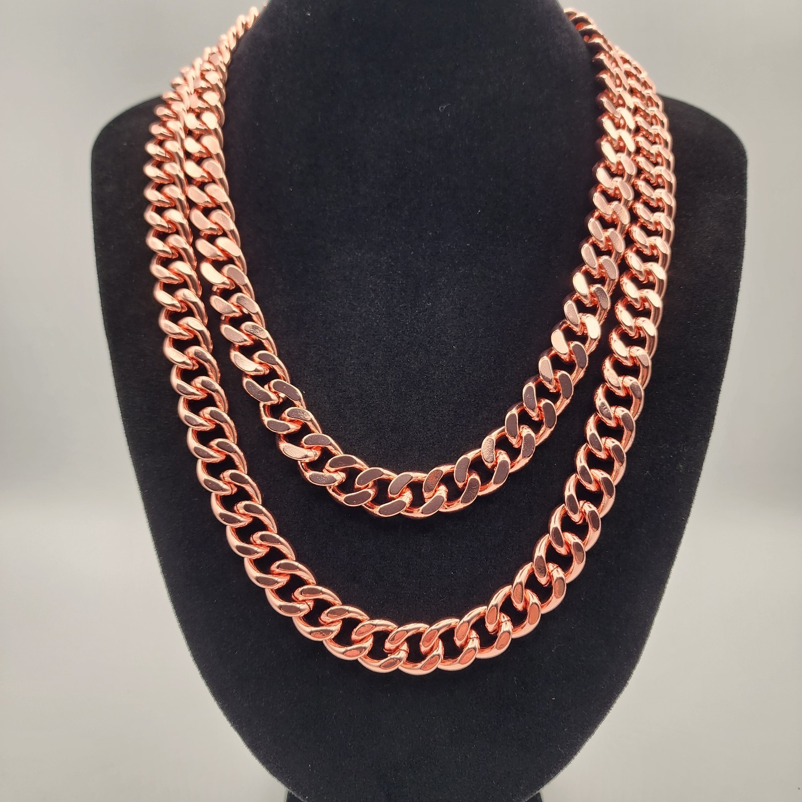 Pure Copper Cuban Chain Necklace – 12 mm Heavy Cuban Link Chain 22″-24″