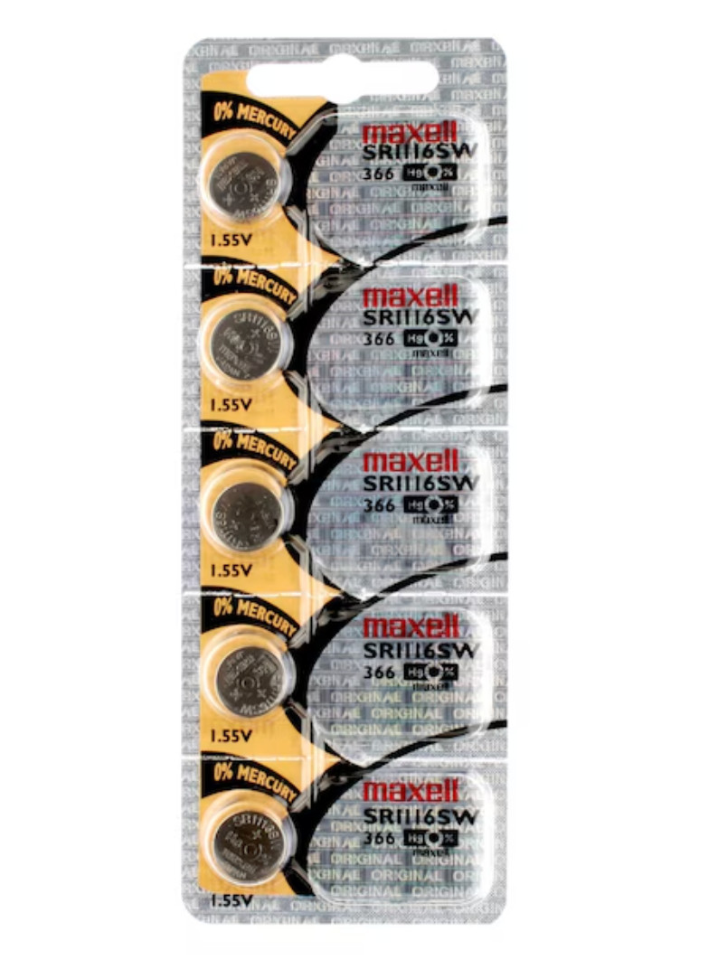 Maxell 366 Watch Cell Batteries SR1116SW Silver Oxide New Sealed (Pack of 5)