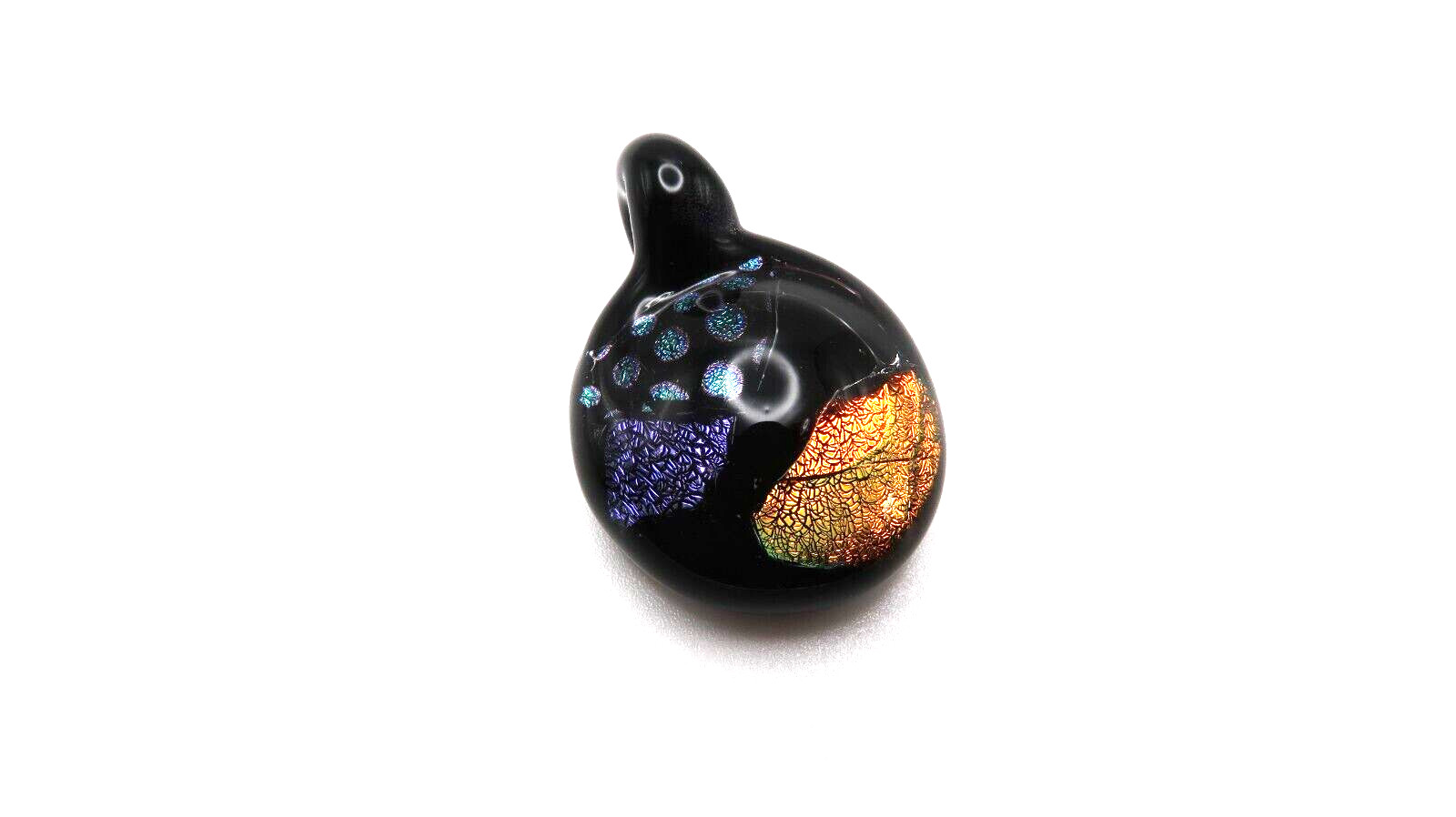 Vintage Hand Made Foil Glass Pendant 3.6cm x 2.5cm NB9