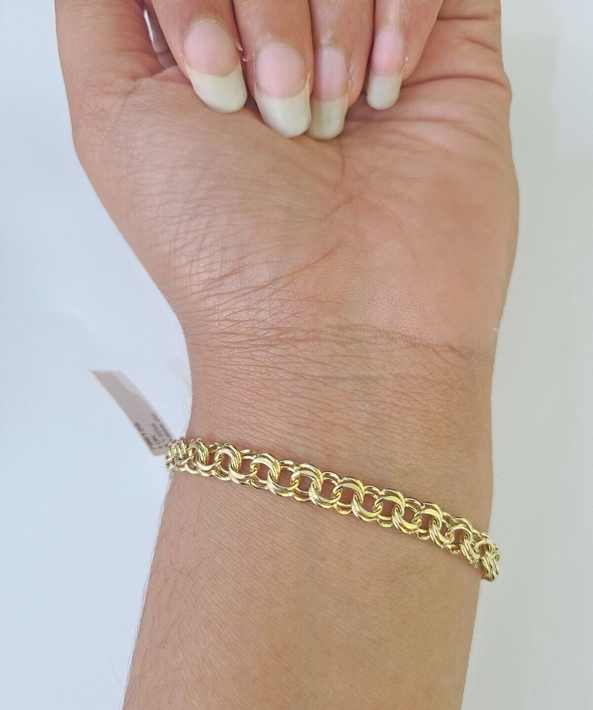 10k Chino ID Bracelet Yellow Gold Box Lock Real 10kt Men Women 6″