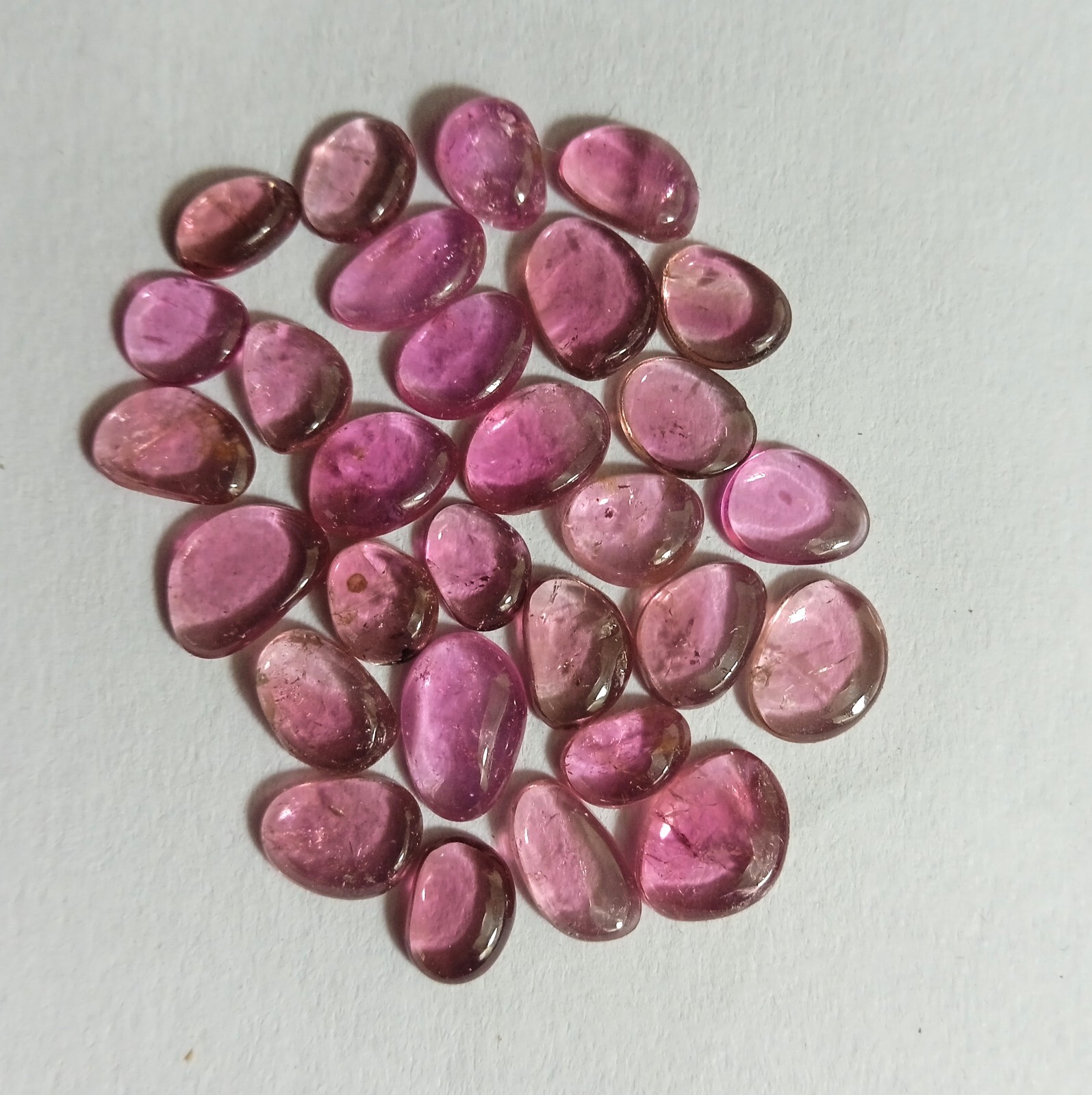 12.5 Carat Natural Top Pink Color Tourmaline Smooth Rose Cut Shape 29 Piece Lot